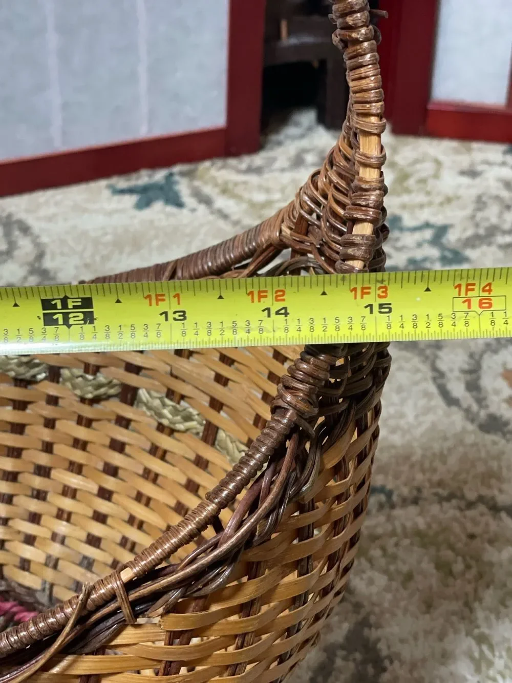 Handwoven Brown Wicker Basket Tote